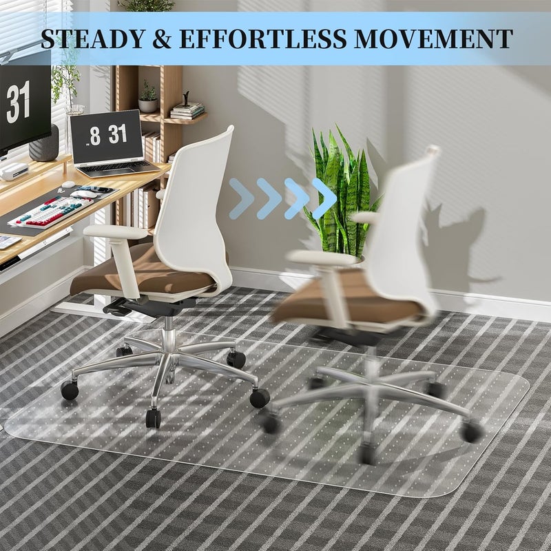 Tonaus Office Chair Mat for Carpet, 48"×60" Transparent Carpet Floor Protector Cover Rug Mat with Non-Slip Studded, 2.2mm Thick Heavy Duty for Home Computer Desk Rolling Chair Carpets Low Pile - Image 4